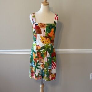 Farm Rio Tropical Fair linen mini dress